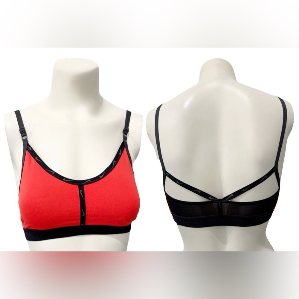 Nike Dri-FIT Red Sports Bra Strappy Back Low Impact | XS